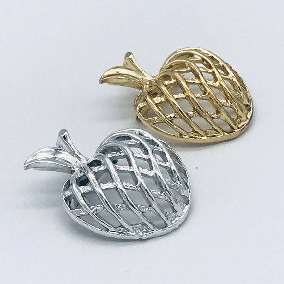 Gerry's Vintage Lattice Textured Apple Brooch Pens - Picture 9 of 9